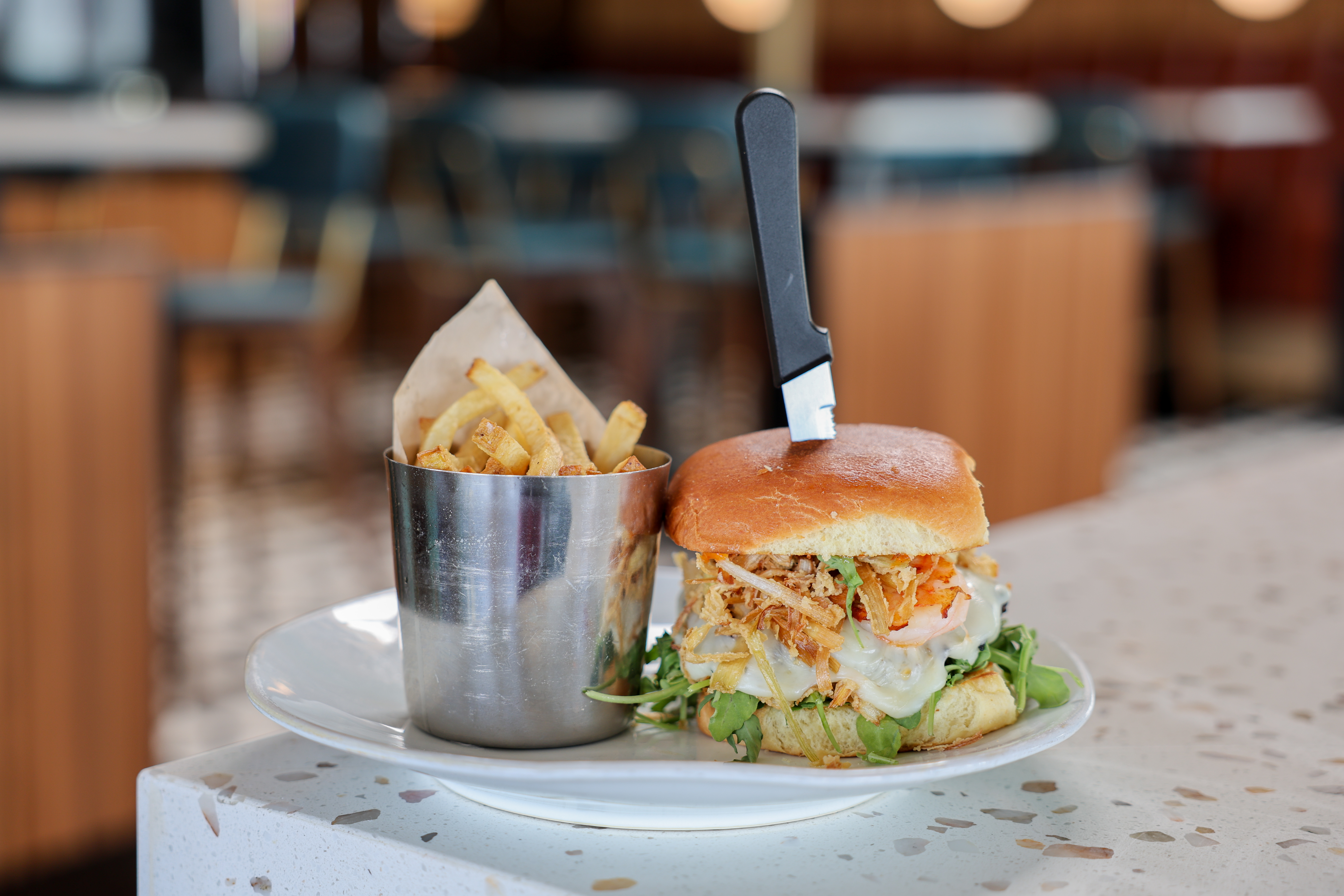 burger on a plate