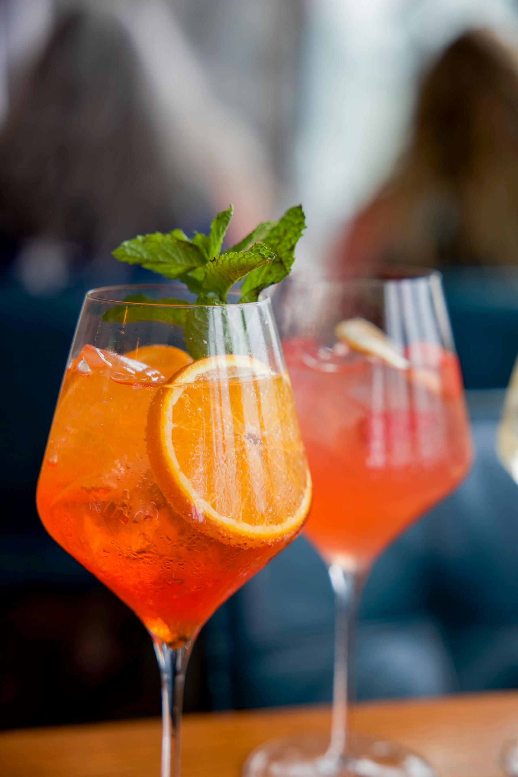 two drinks on a table