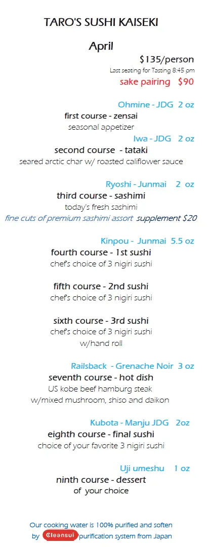 Sushi Taro | Hours + Location | Sushi Taro