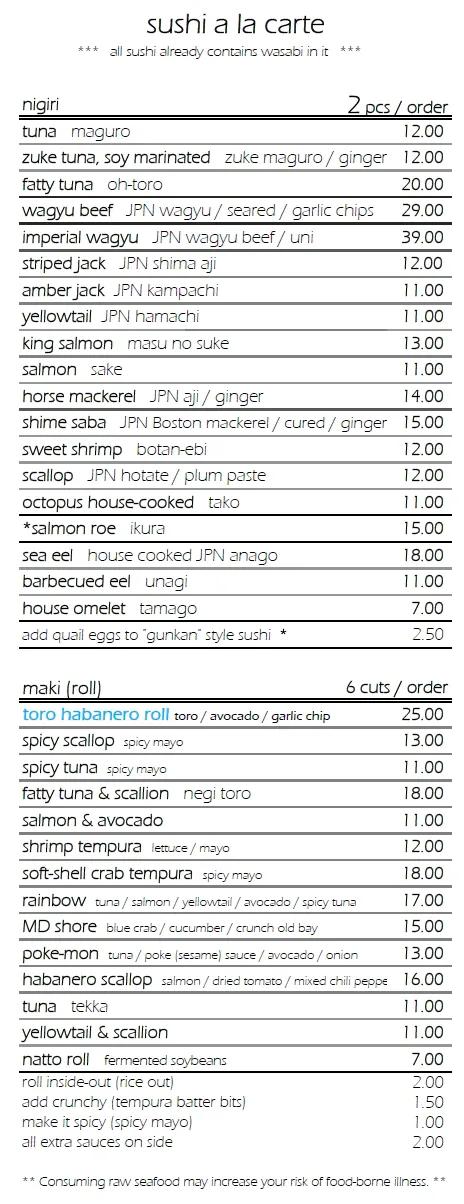 Sushi Taro | Hours + Location | Sushi Taro