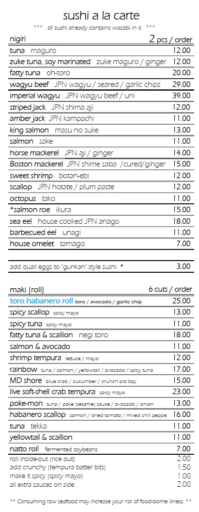 Sushi Taro | Hours + Location | Sushi Taro