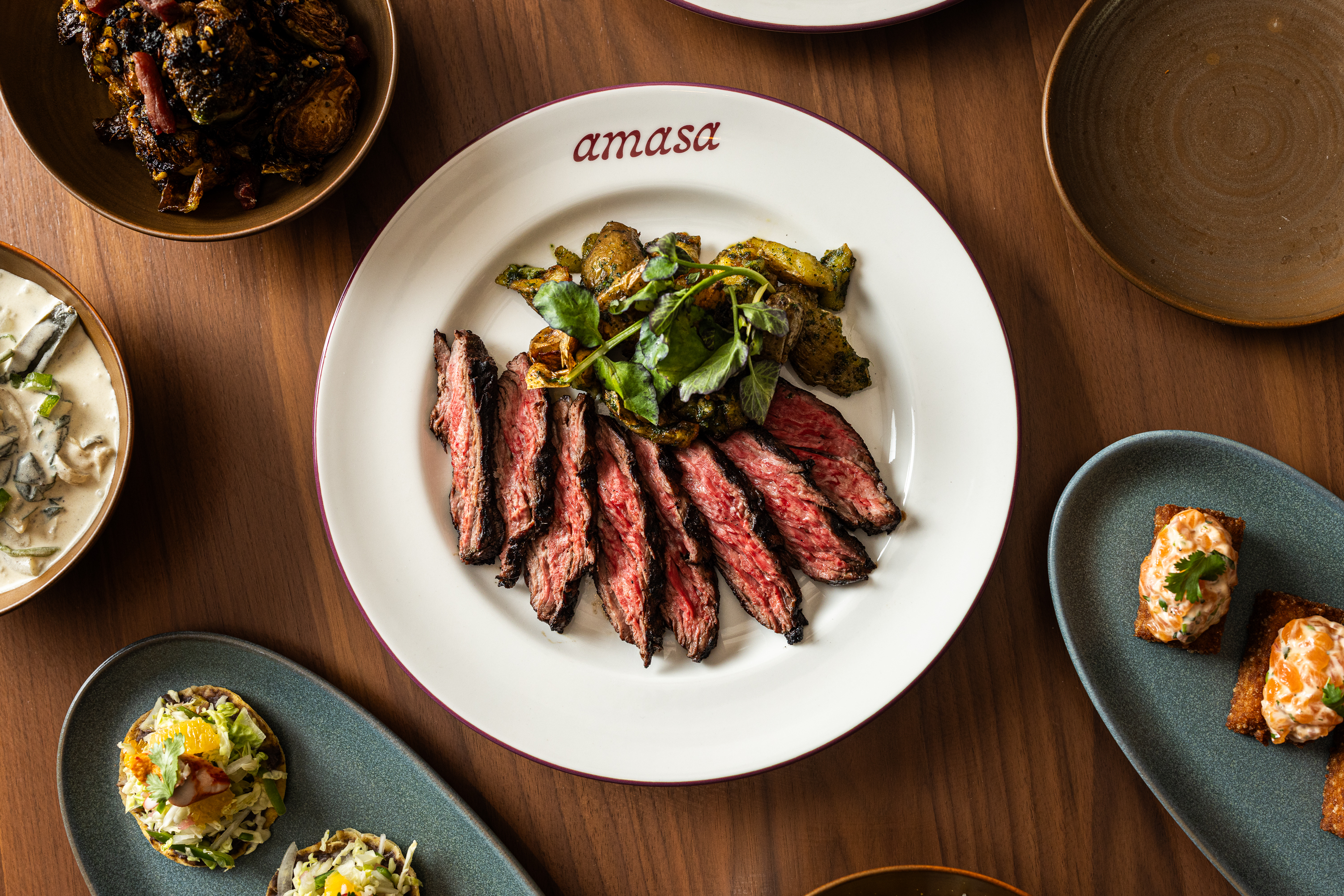 Marinated and grilled skirt steak at Amasa Latin Steakhouse