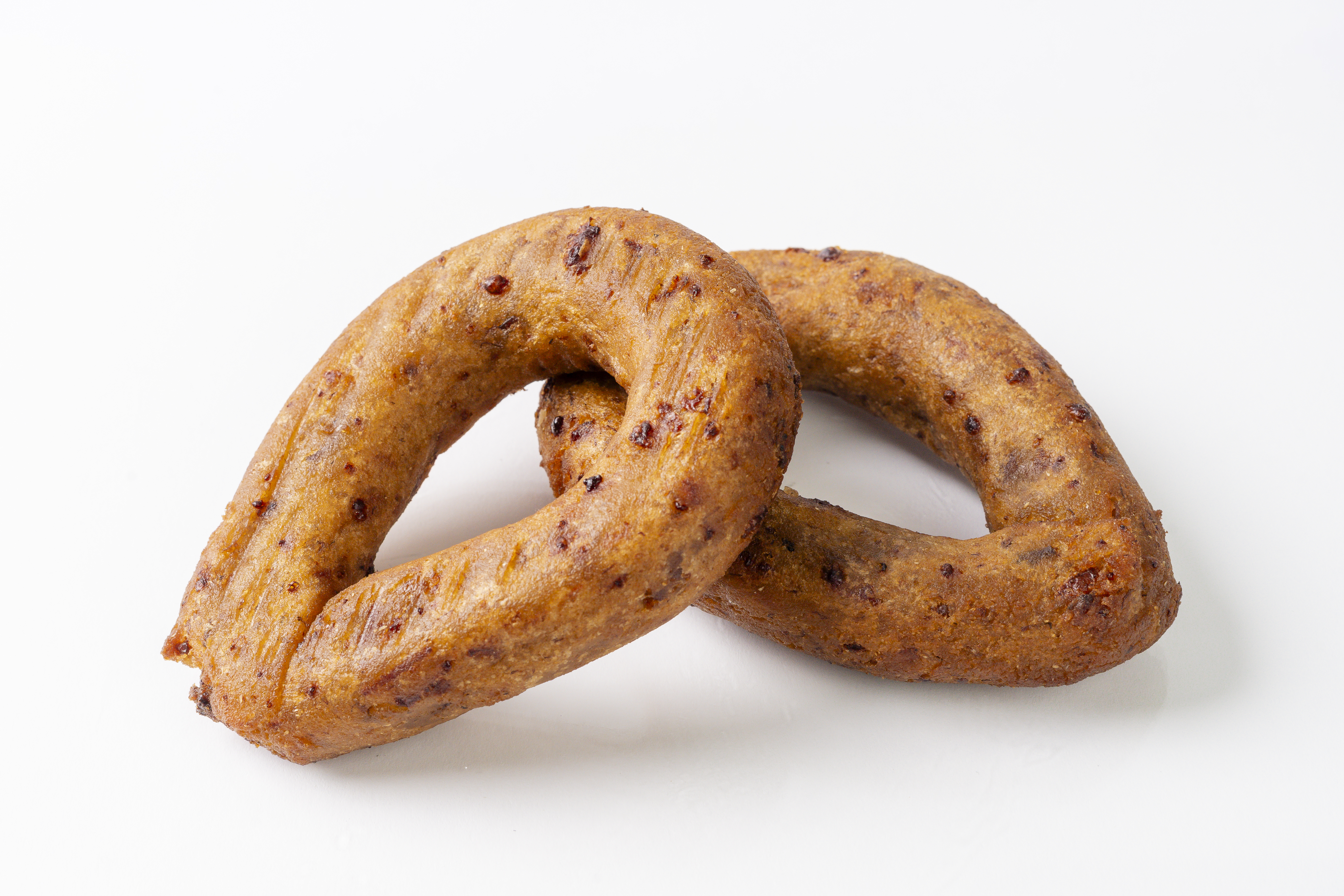 a doughnut sitting next to a donut