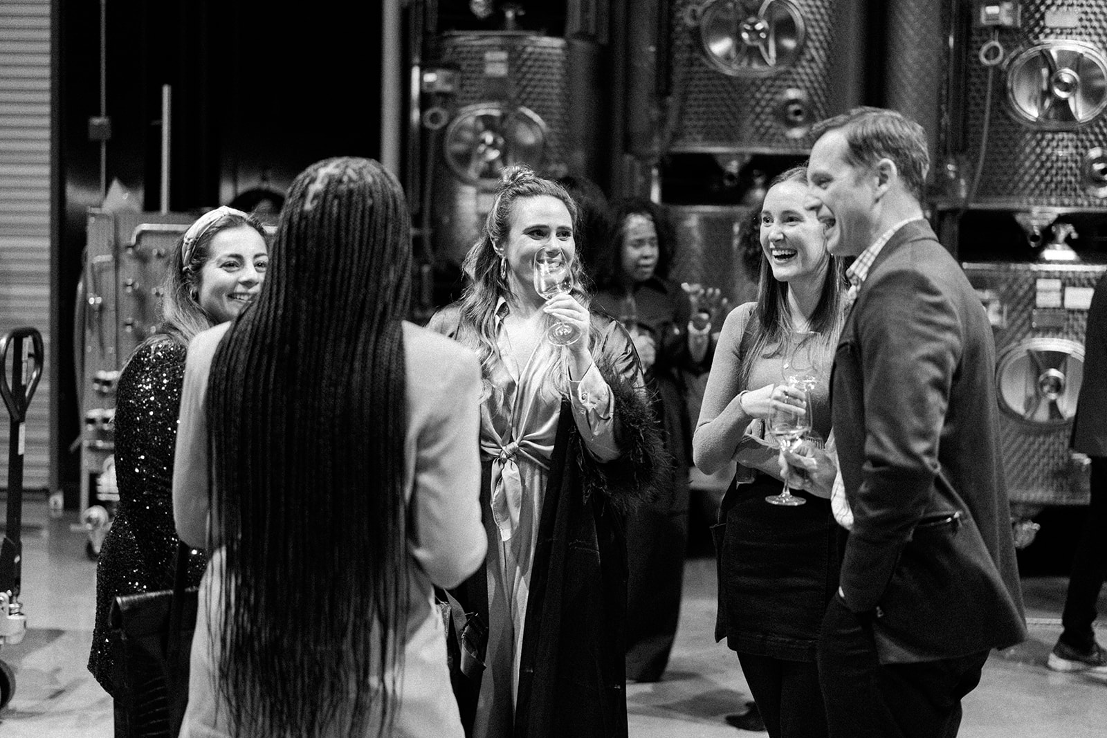 A group enjoying our restaurant with private rooms.