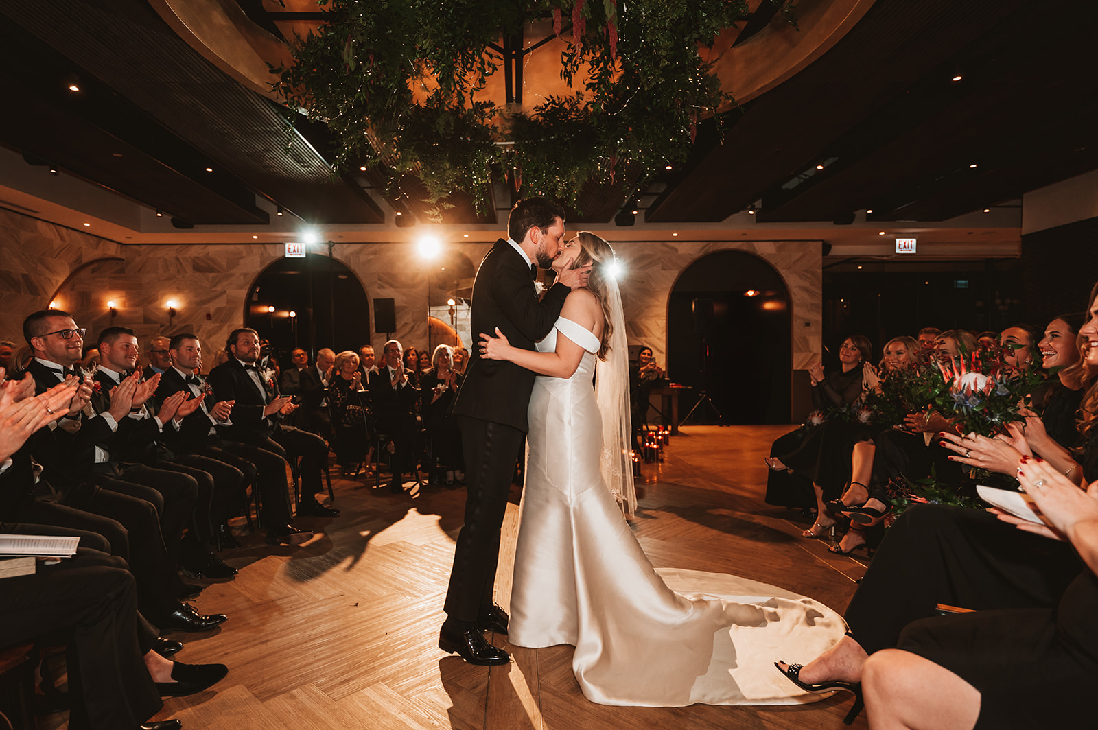 A circular wedding ceremony at our romantic urban winery.