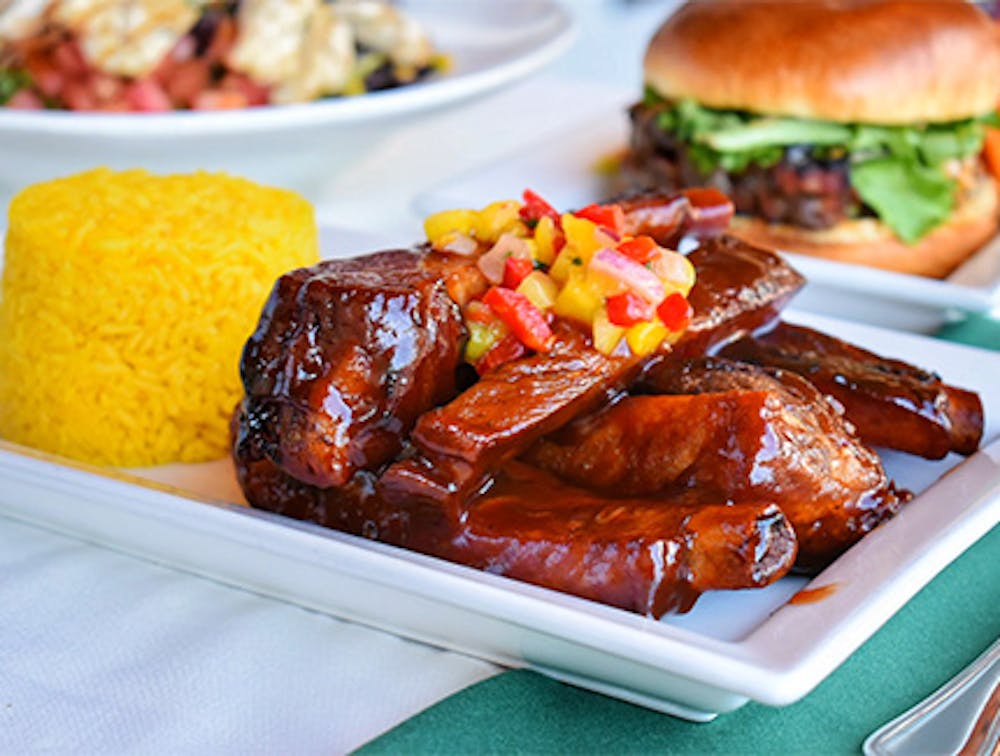 Cuban cuisine of meat and rice served at our Williston Park restaurant.