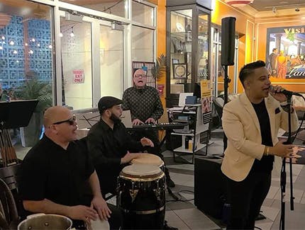Four musicians at our Roosevelt Field, Garden City live music restaurant.