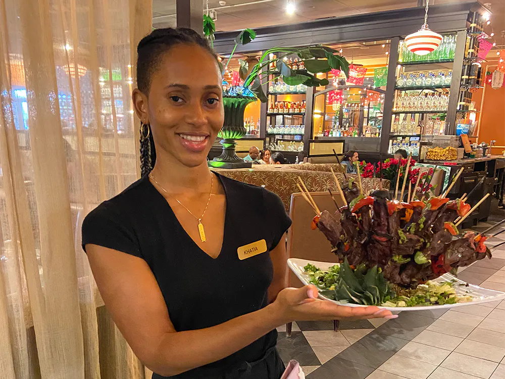 Latin whole suckling pig roast served by Cuban food caterers near Garden City, New York.