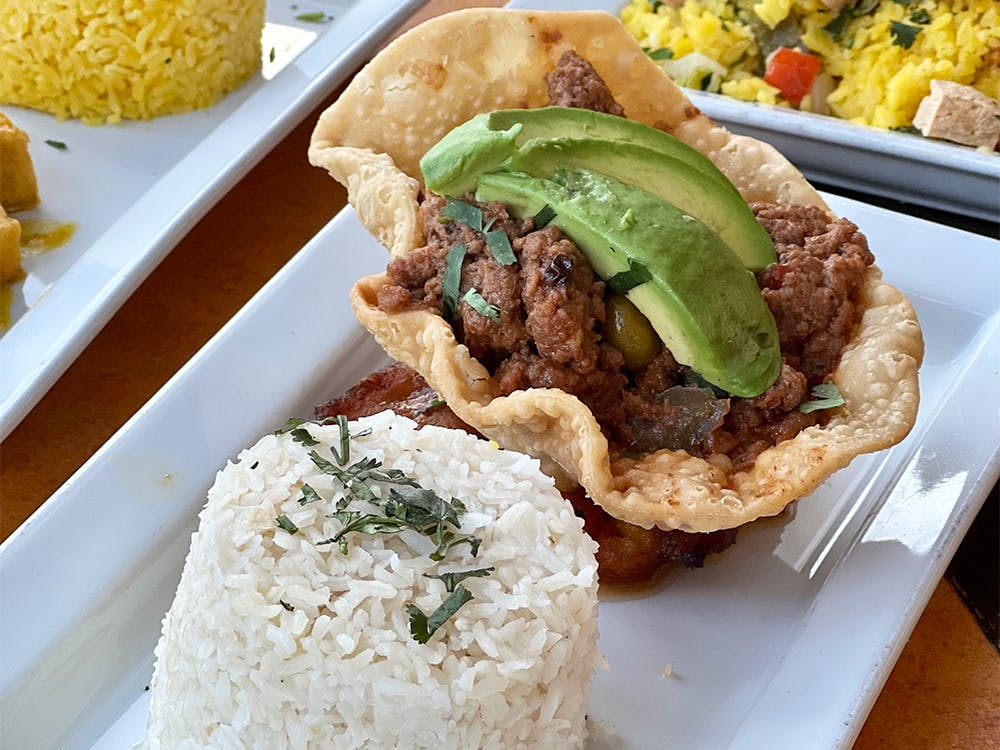 Impossible™ Picadillo, one of our Avenel, Woodbridge Township vegan food dishes.