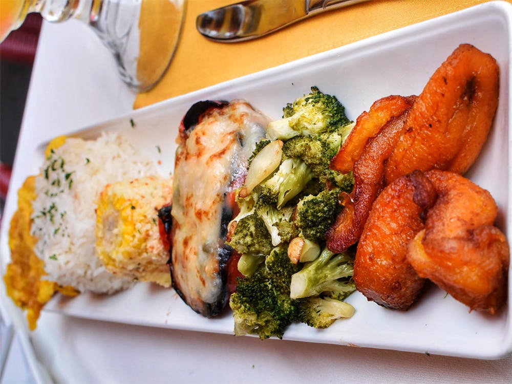 Bandeja Vegetariana served at our vegetarian-friendly restaurant near Bowery, Manhattan, NYC.