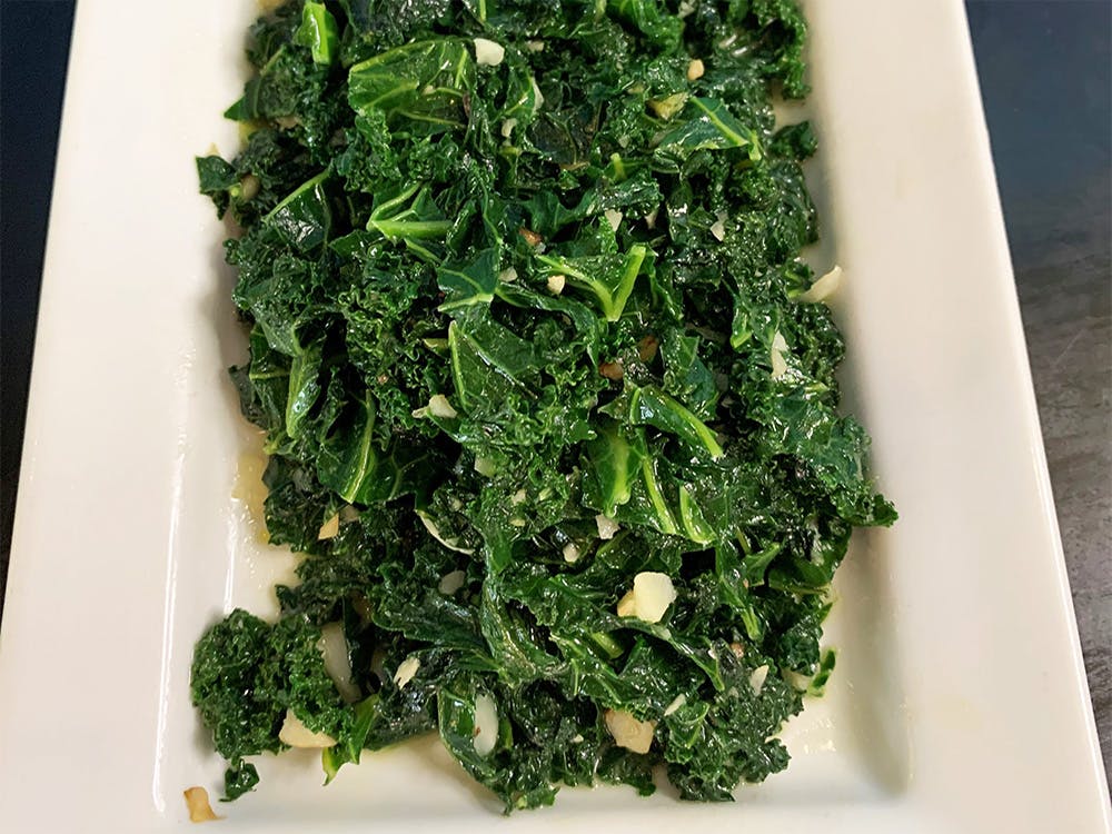 Kale Al Ajillo, one of our Bowery, Manhattan vegan dishes.