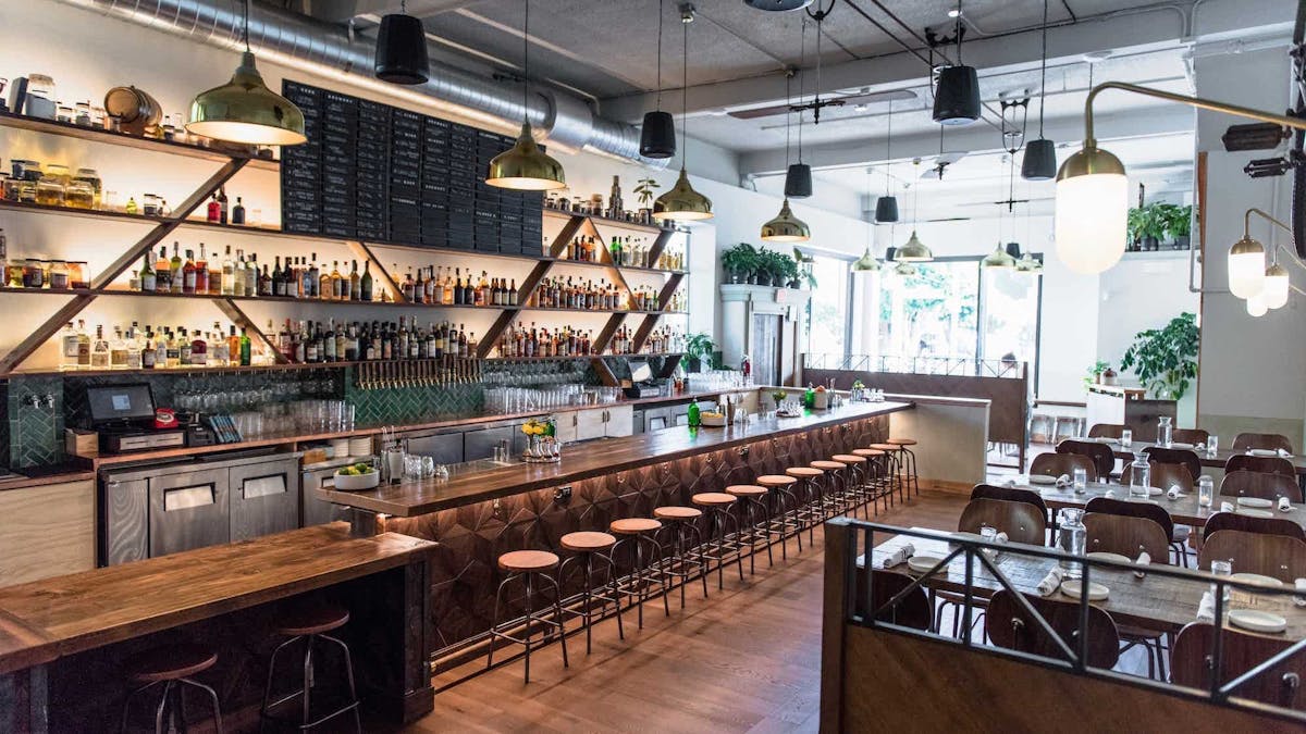 a restaurant bar