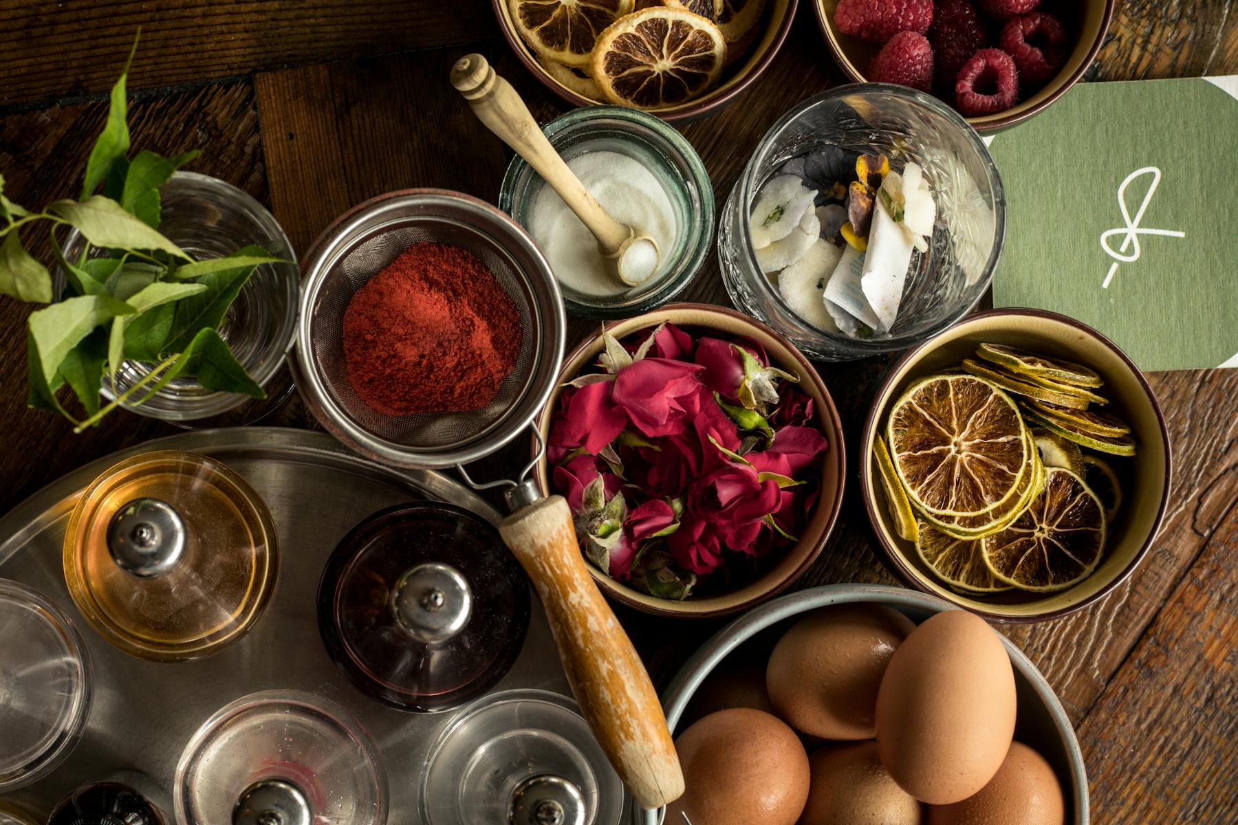 spices set over a table