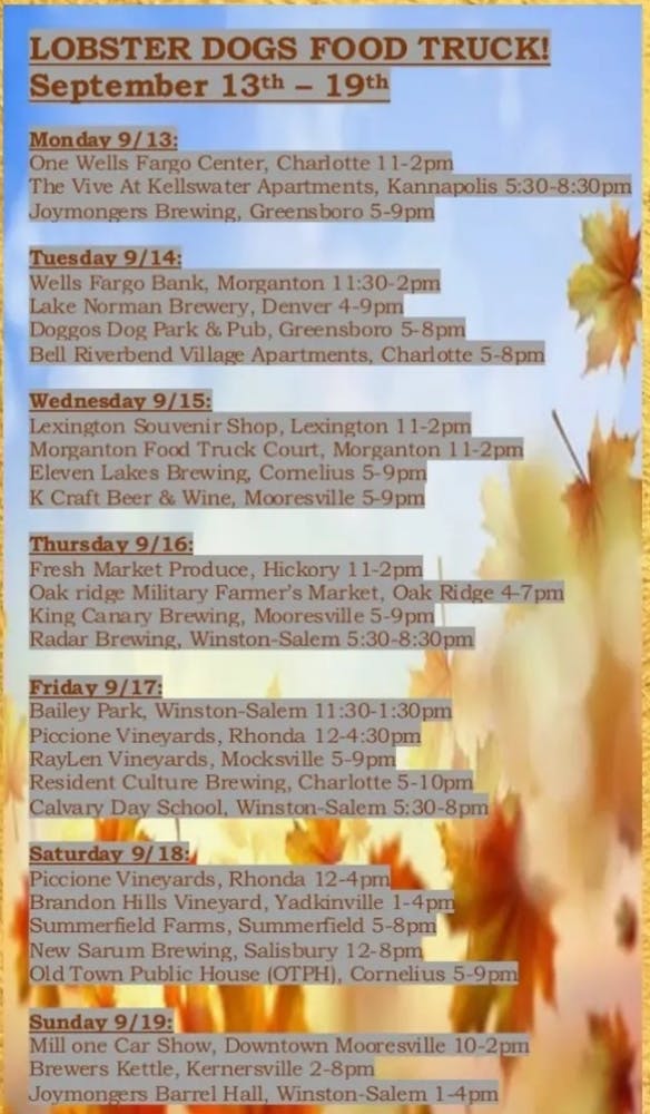 Winston Salem, NC Hours + Location Lobster Dogs Food Truck