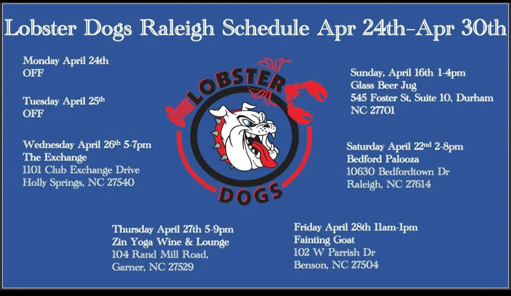 Raleigh, NC Hours + Location Lobster Dogs Food Truck