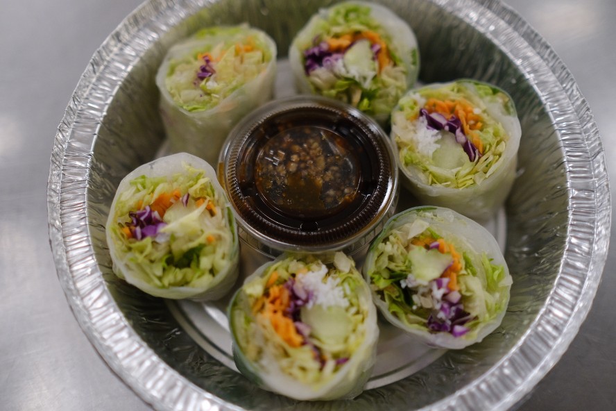 a tray of food on a plate