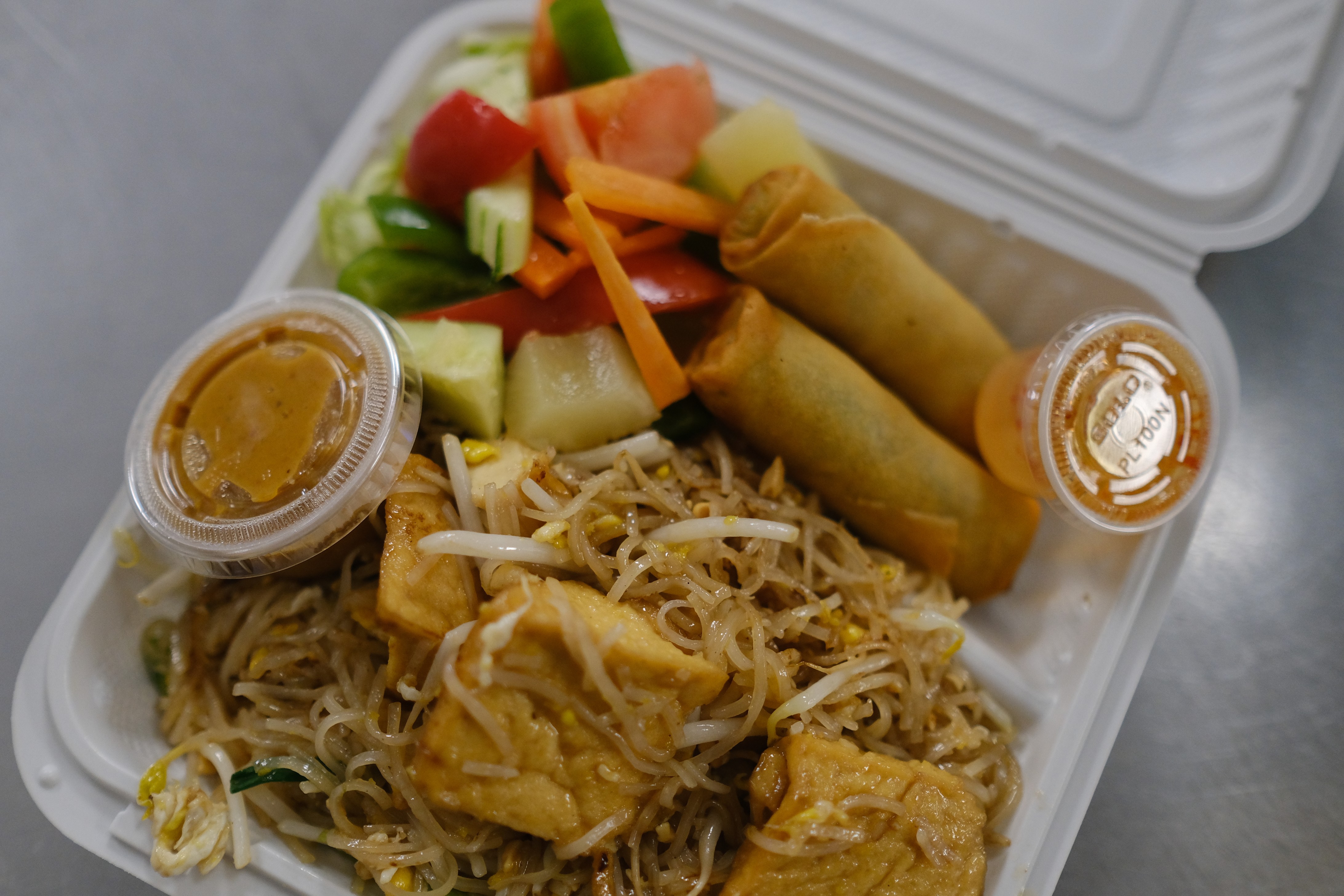 a tray of food on a plate