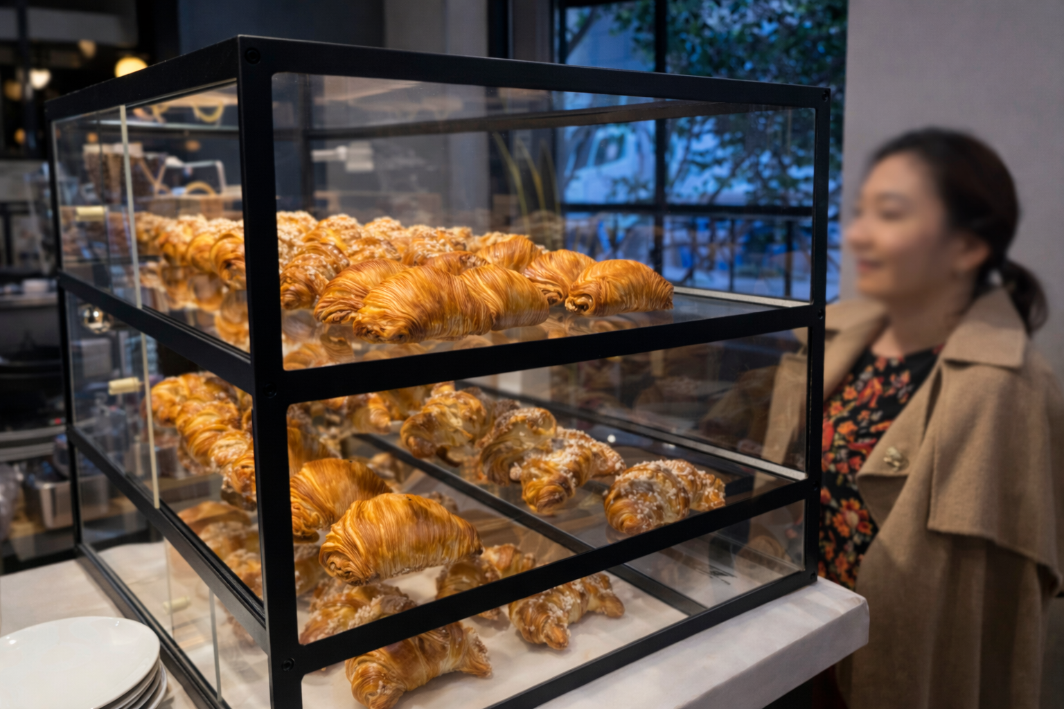 a bunch of food is on display
