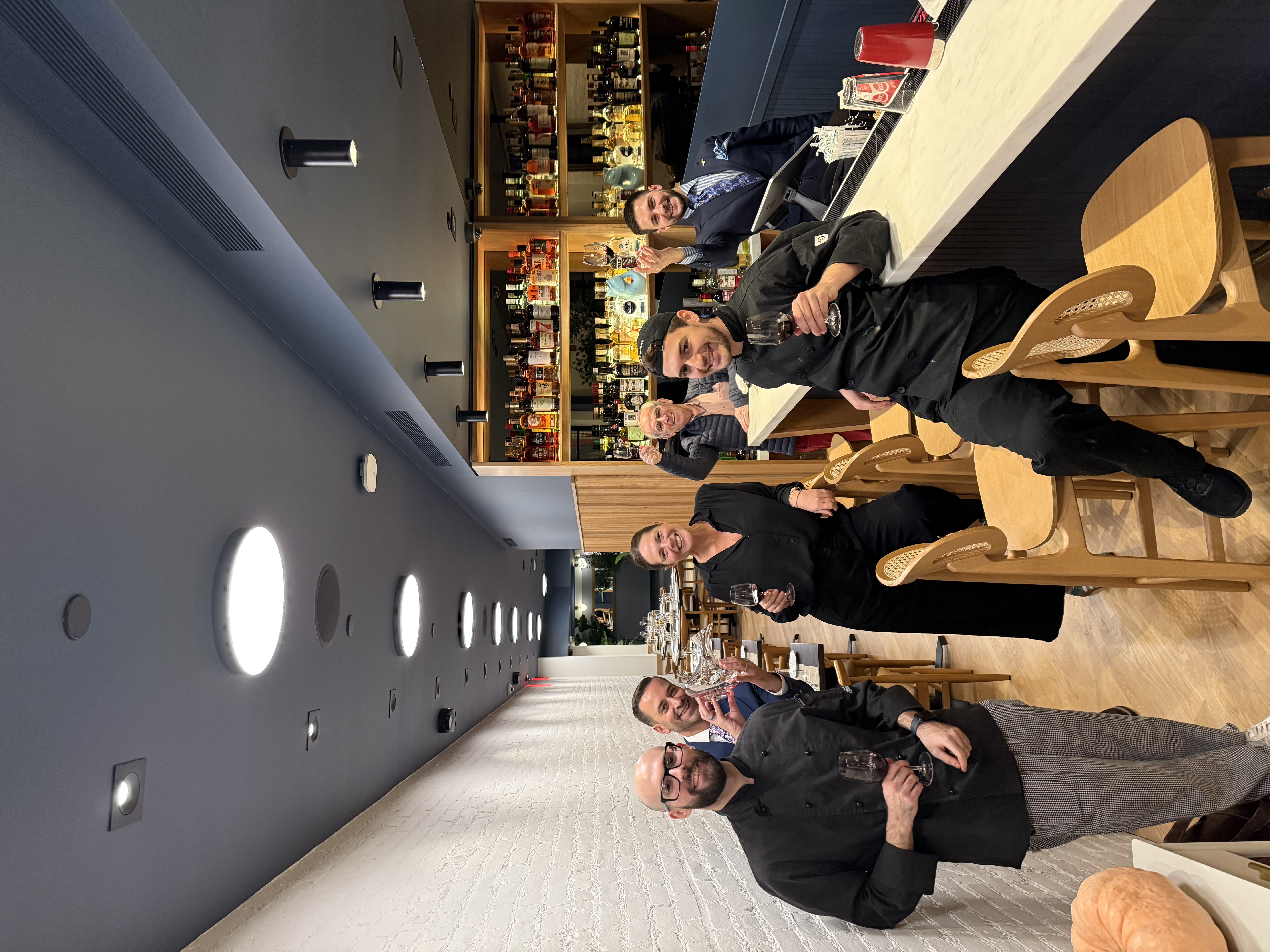 a group of people smiling