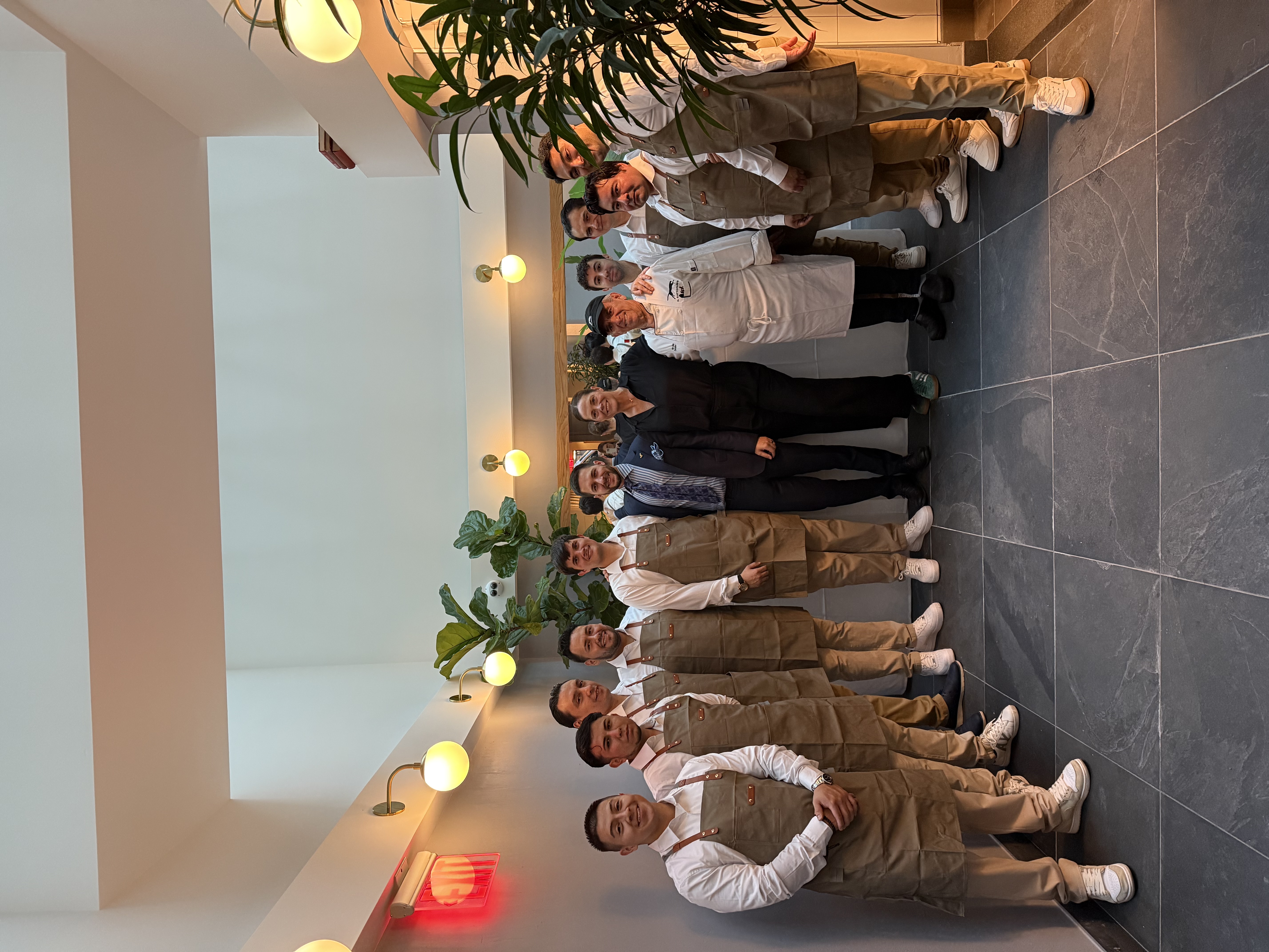 a group of people smiling