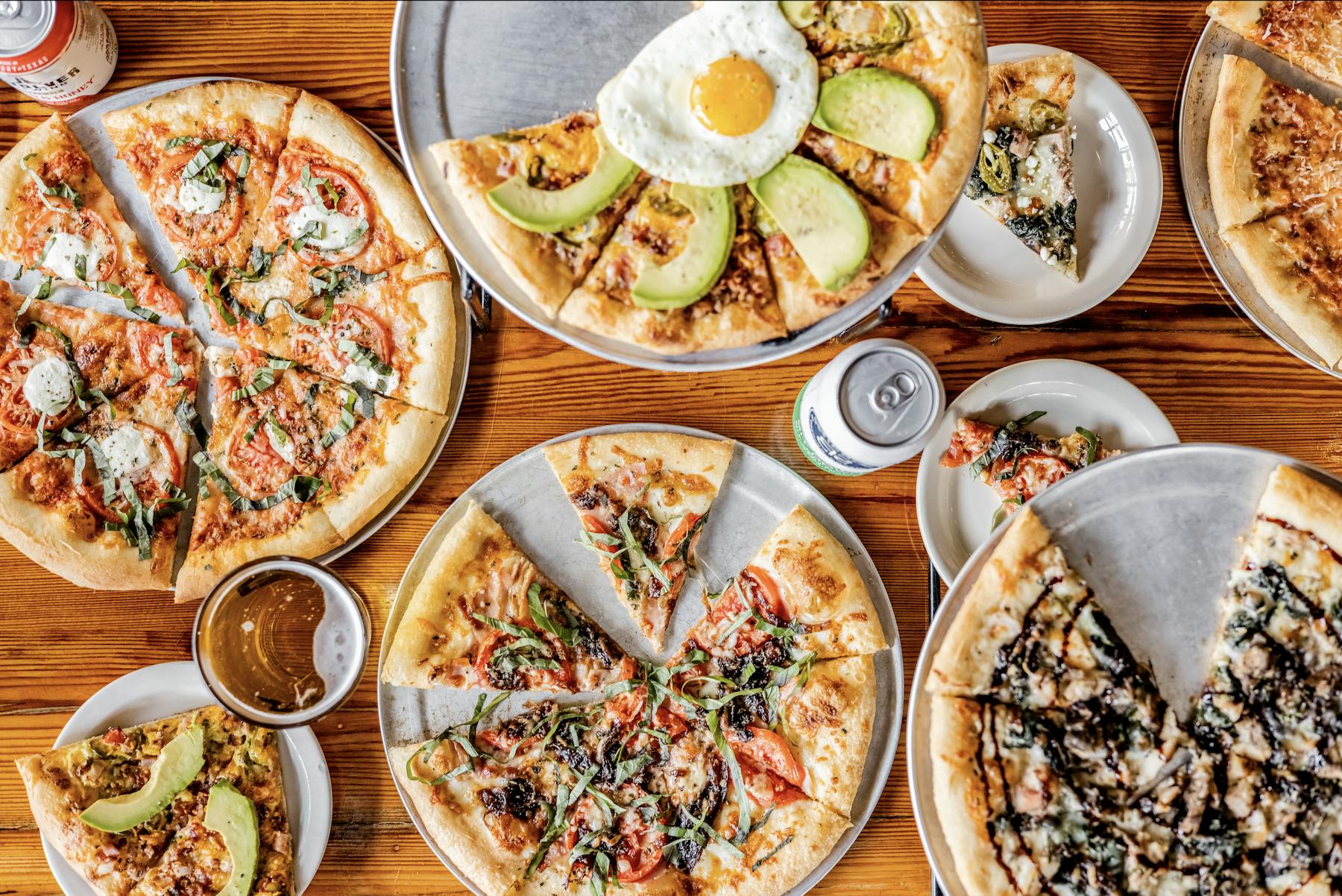 Different kinds of pizza from state & allen including our unique breakfast pizza