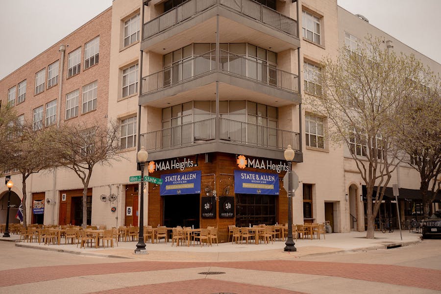 Bar Patio State and Allen American Restaurant in Dallas, TX