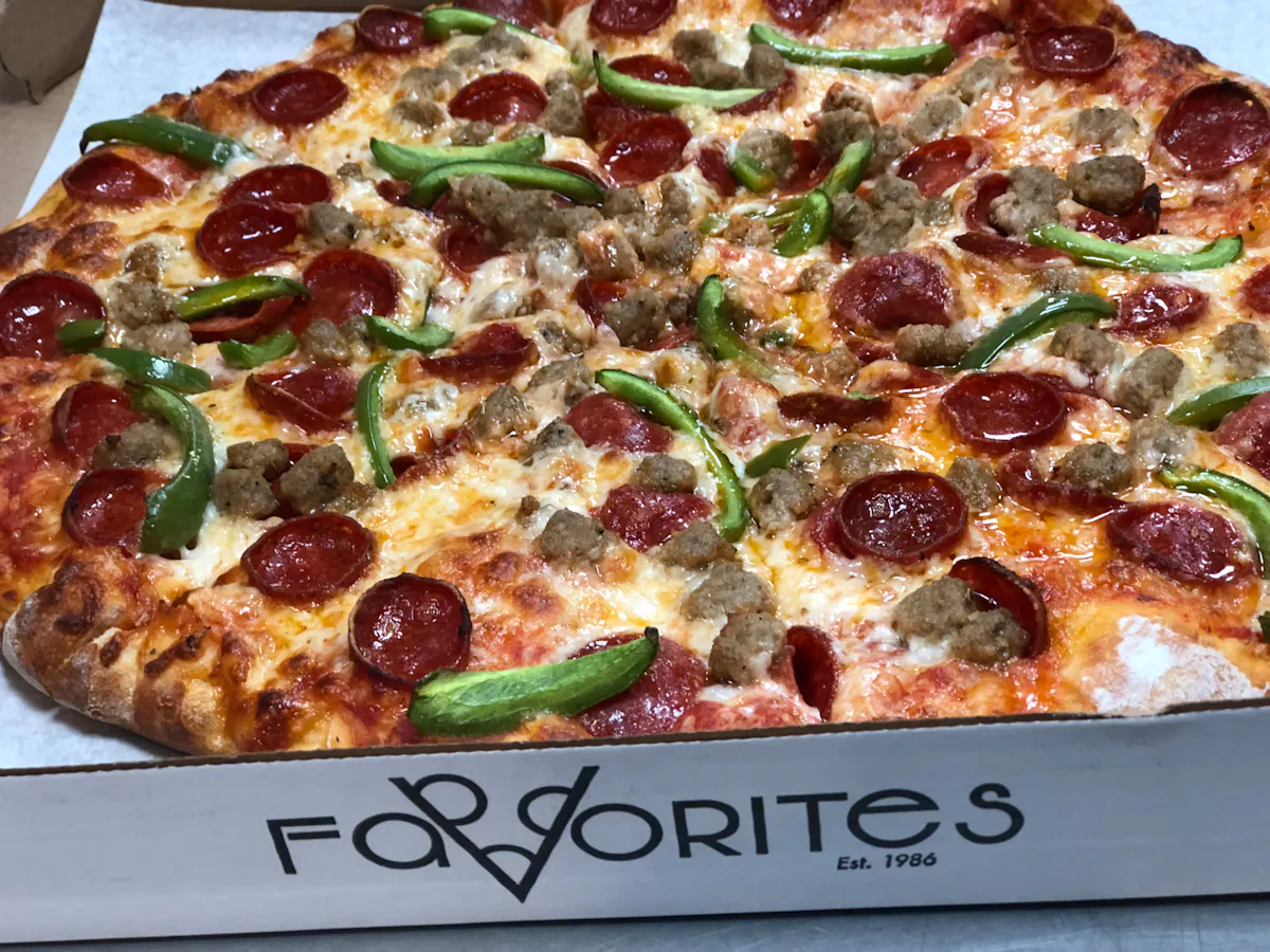 a large pepperoni pizza