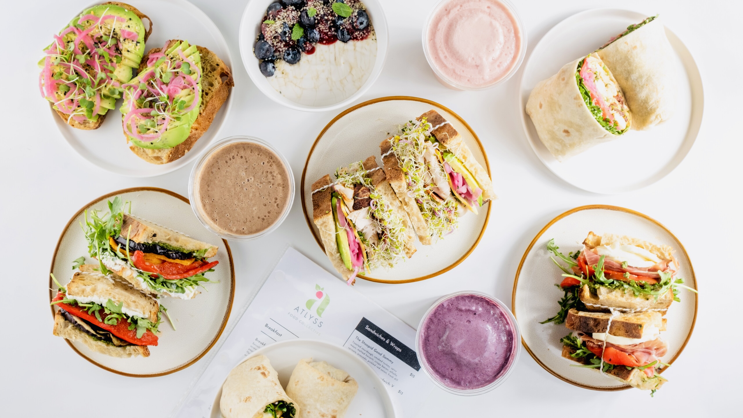 a bunch of different types of food on a plate