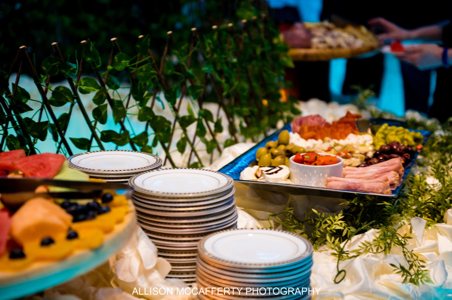a table topped with plates of food on a plate