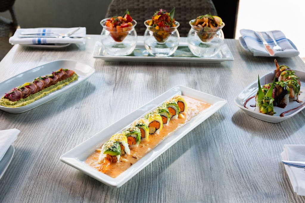 a tray of food on a table