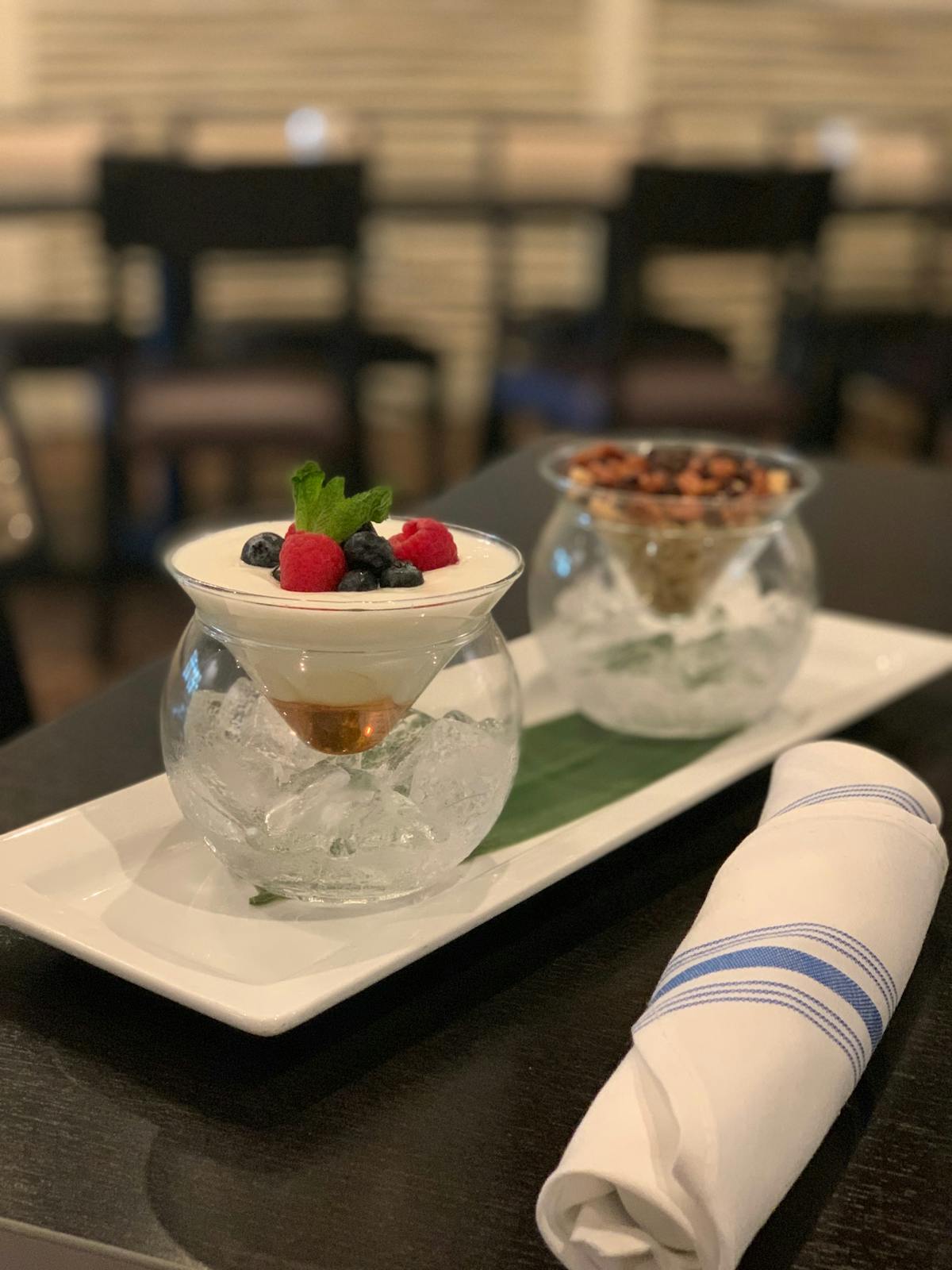 a bowl of food sitting on a table