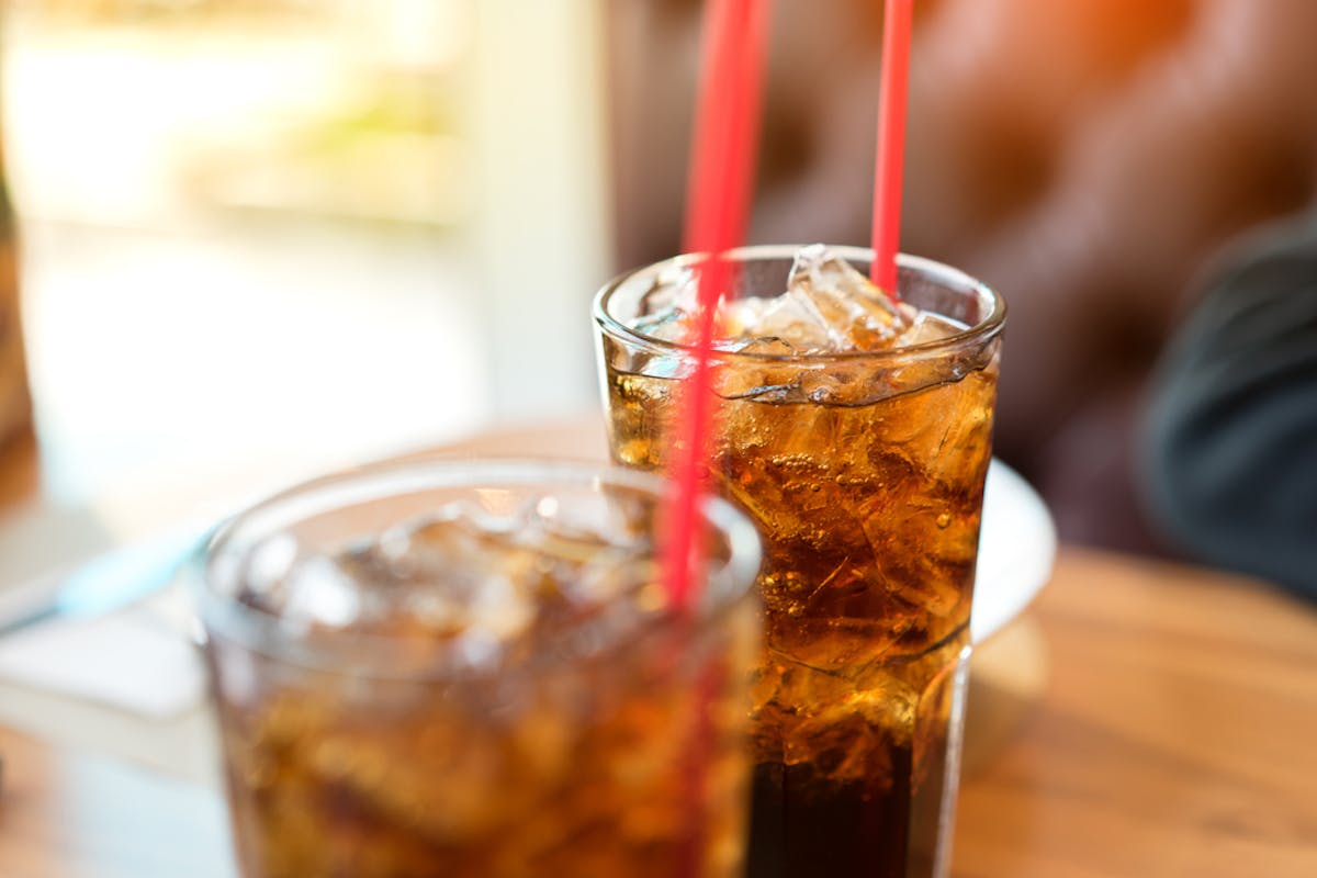 a close up of a beverage on a table