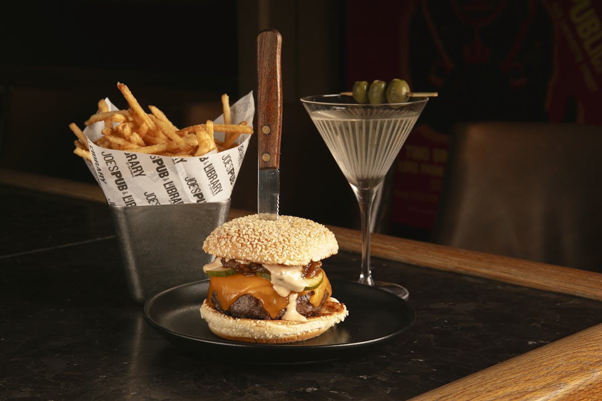 burger and martini