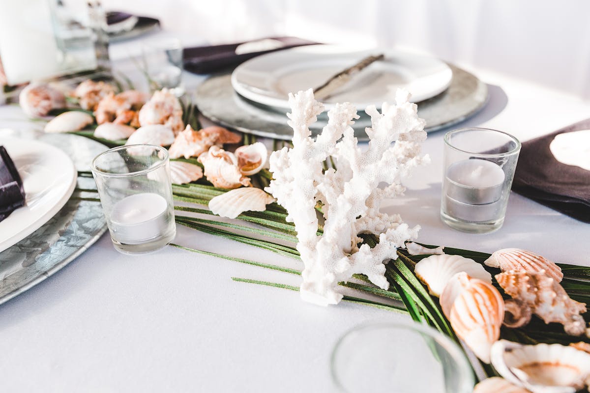 a table topped with plates of food on a plate
