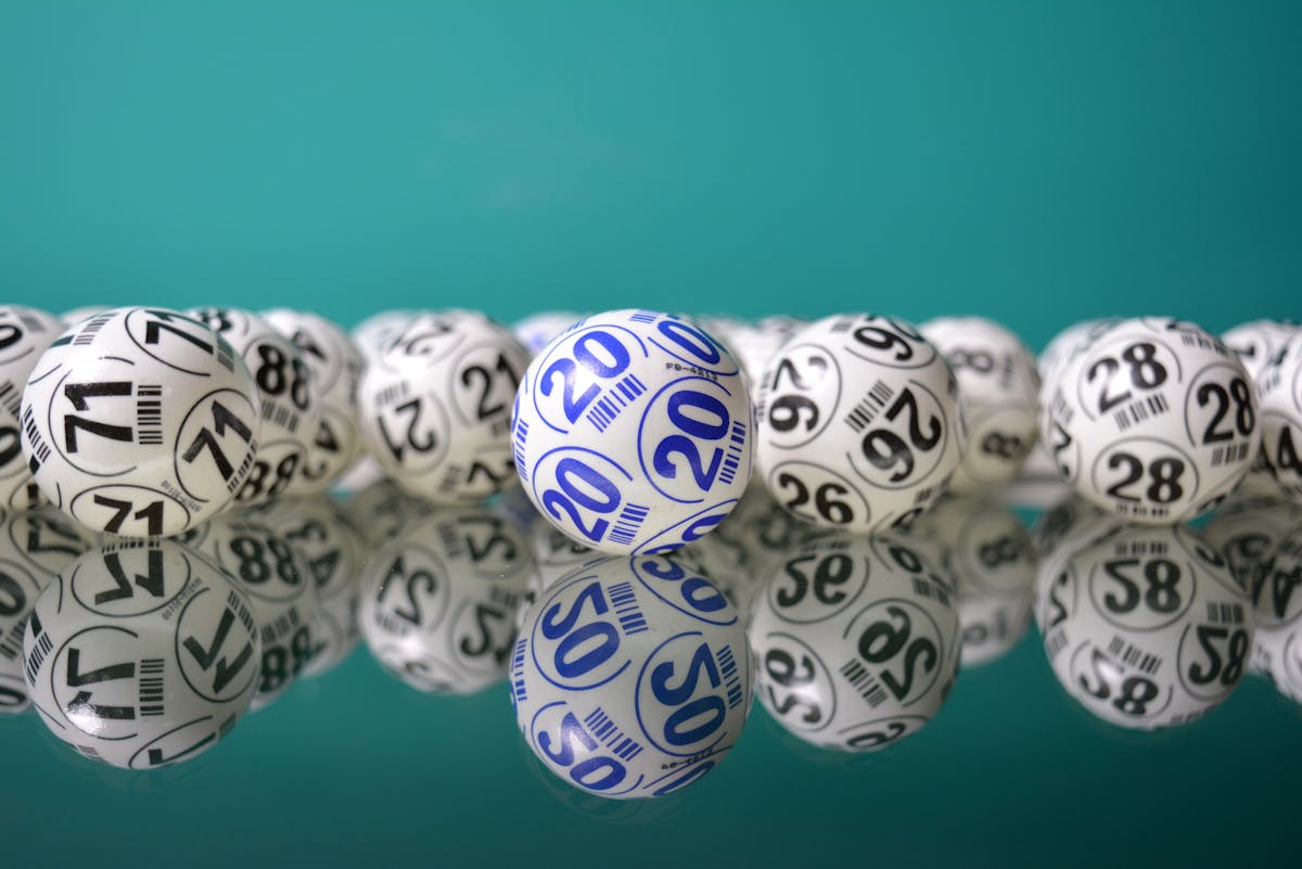 a close up of bingo number balls
