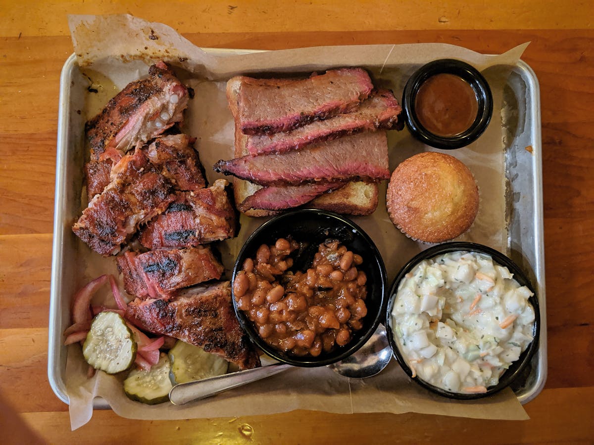a plate of barbecue