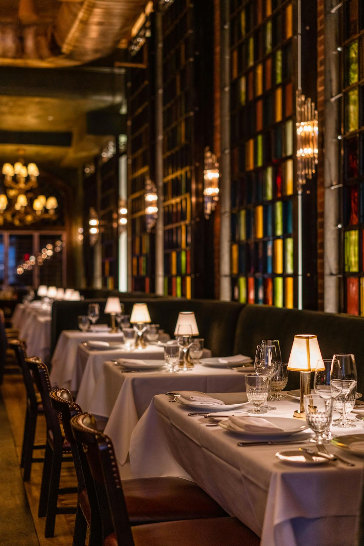a dining table in a restaurant