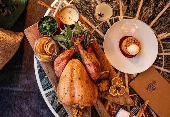 a plate of food on a table