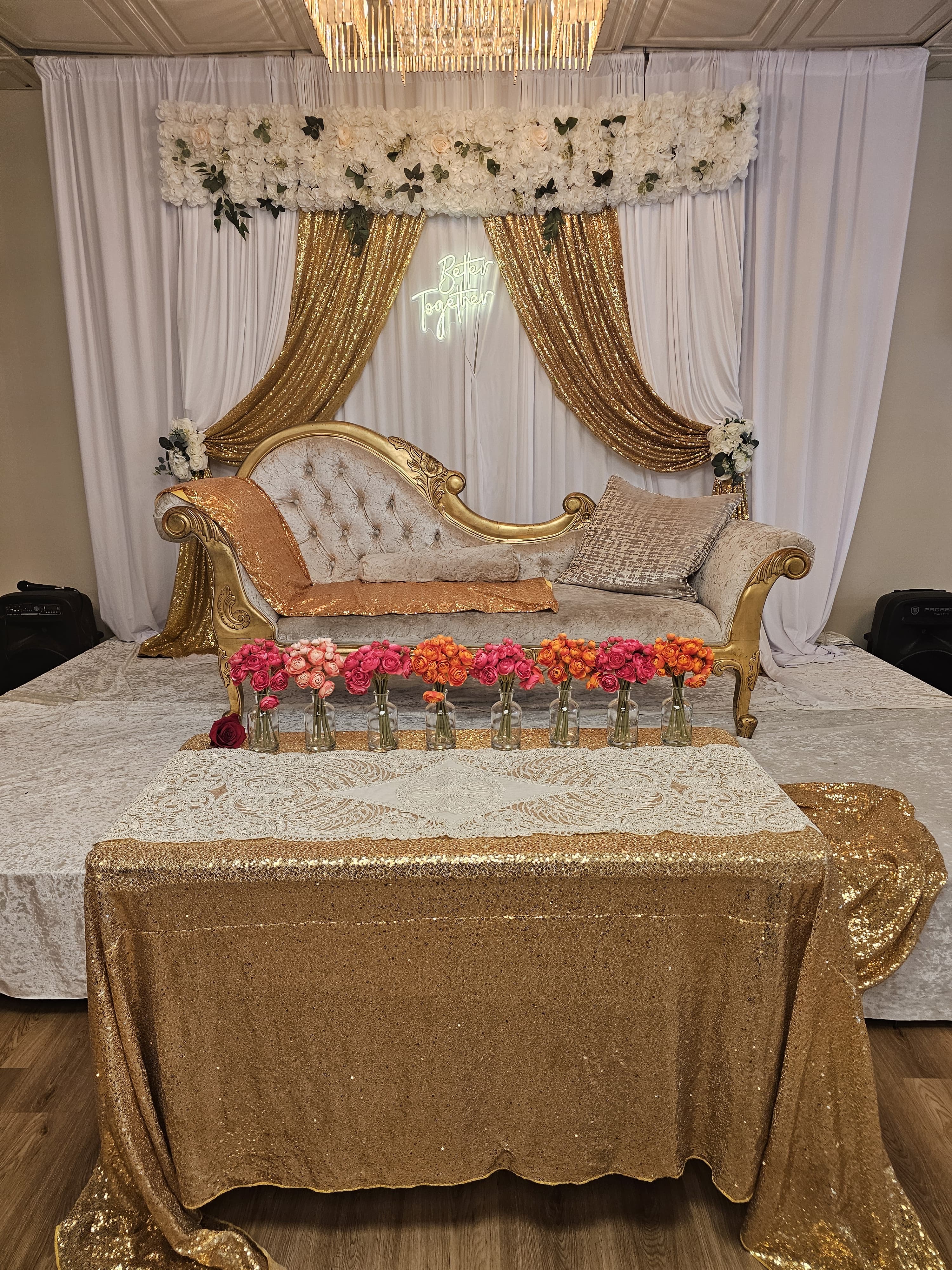 Stage set up at casa masala party hall
