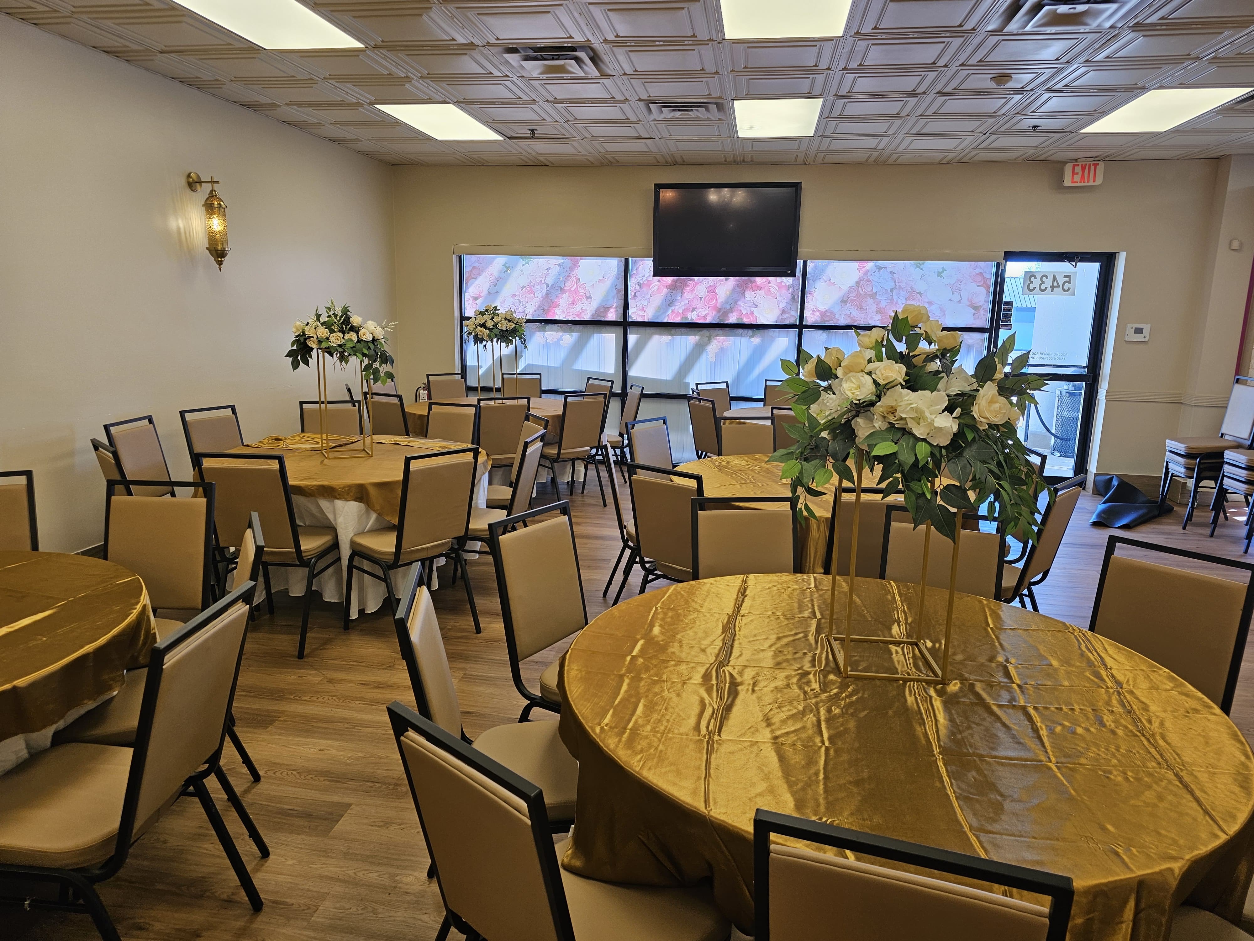 decor at casa masala party hall for rent