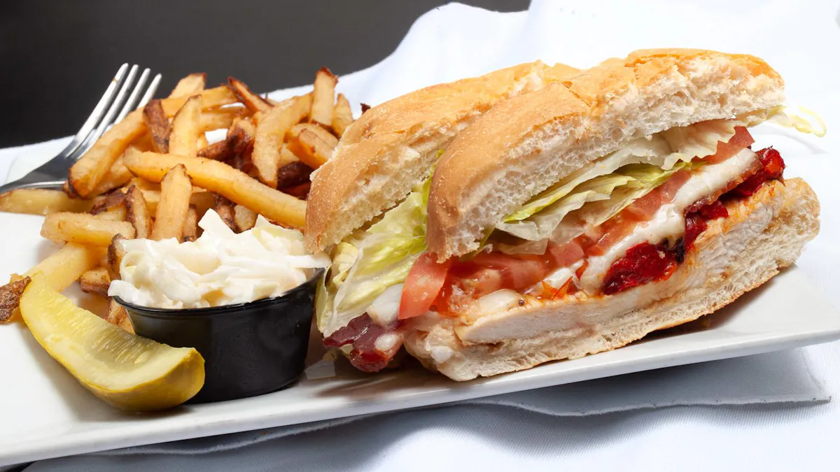 a sandwich and fries on a plate