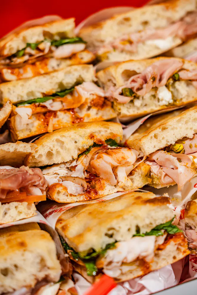 a close up of sandwiches