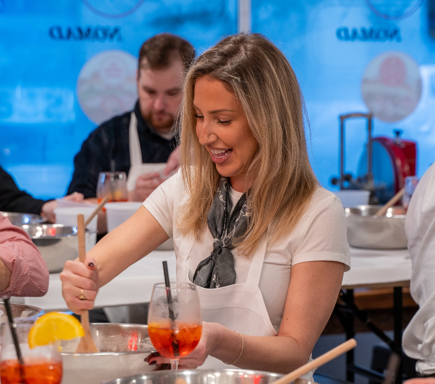 a person sitting at a table