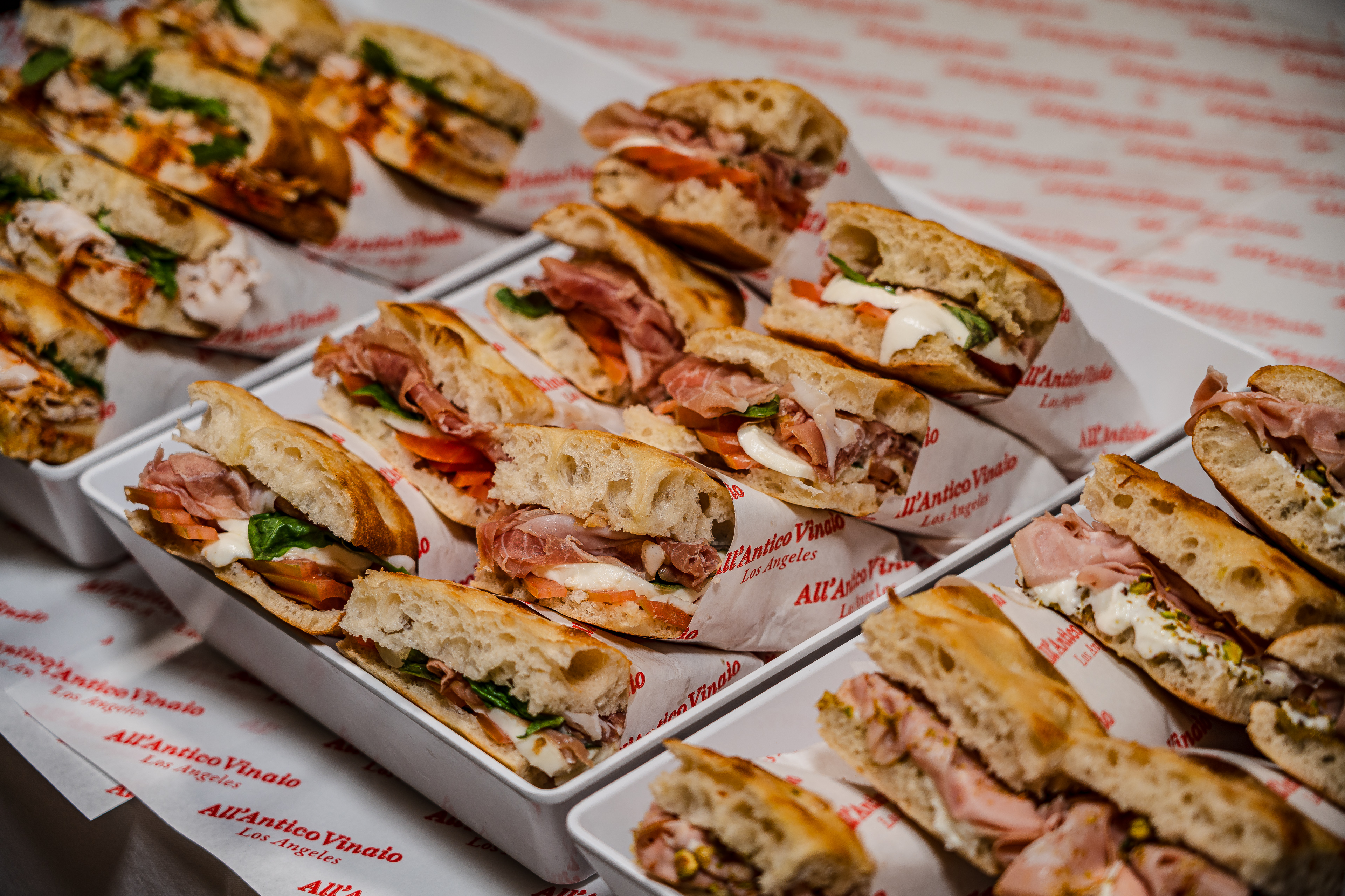 a trays of sandwiches