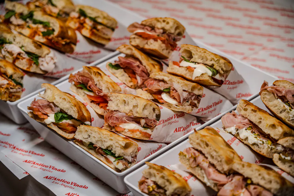 a trays of sandwiches