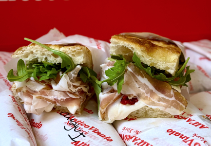 a close up of a sandwich on a plate