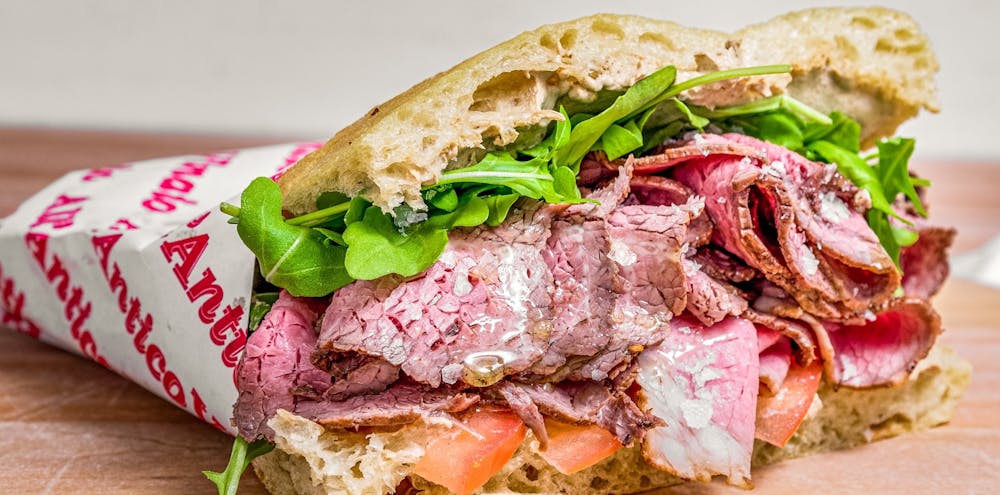 a sandwich cut in half