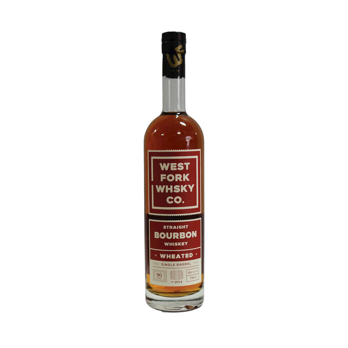 a close up of a bottle of WHEATED Straight Bourbon