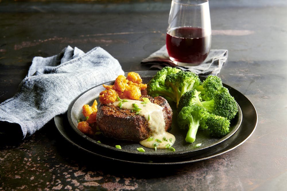 a plate of food with broccoli