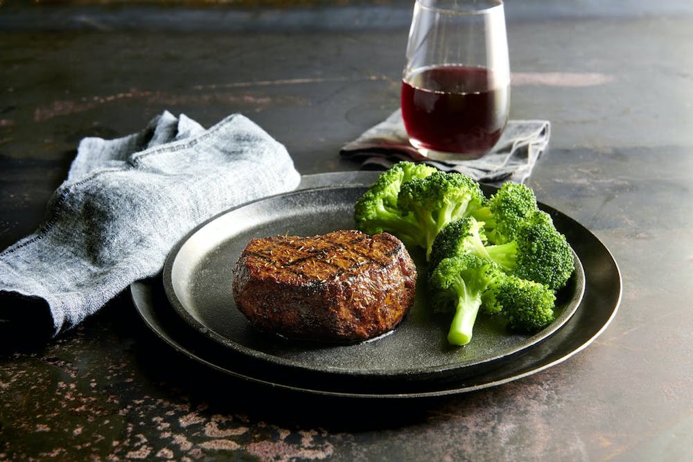 a plate of food with broccoli